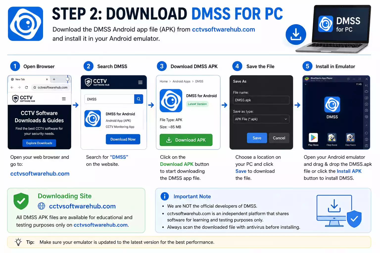 download the DMSS APK from CCTVSoftwareHub