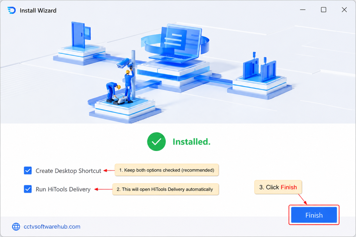 Launching HiTools Delivery after installation