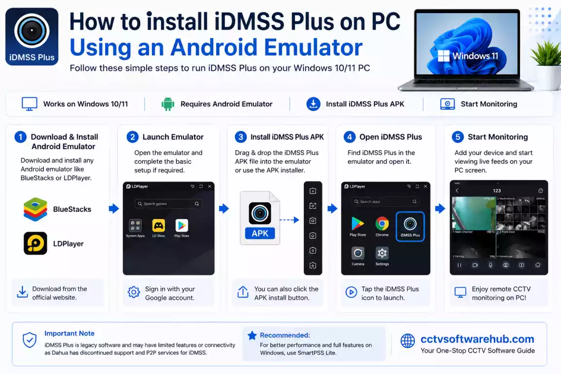 how to install iDMSS on PC using an Android emulator